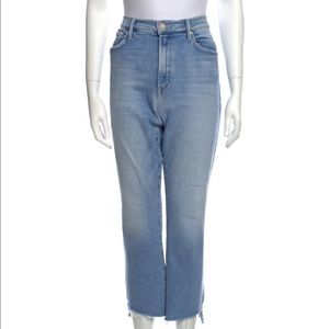 |SOLD!| MOTHER high-rise straight leg hi-lo frayed hem Size US 32 cropped jeans